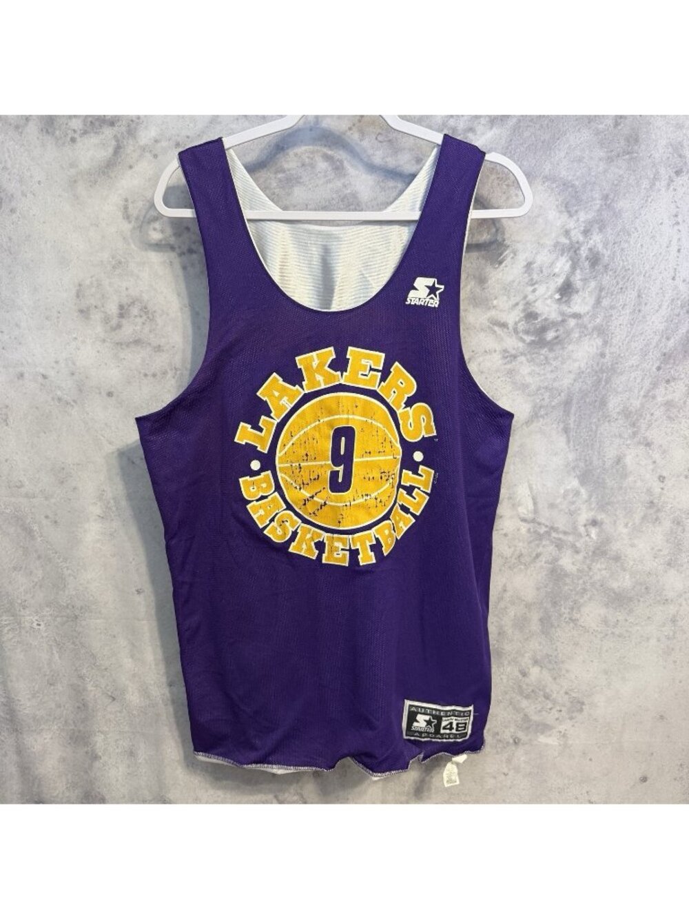 Vintage Los Angeles Lakers Starter Practice Jersey Reversible Size 48